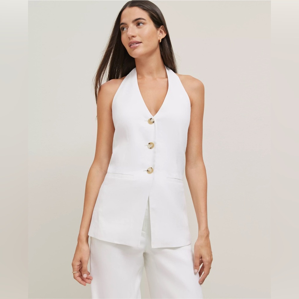 Ann Taylor The Halter Vest in Linen Blend 857311